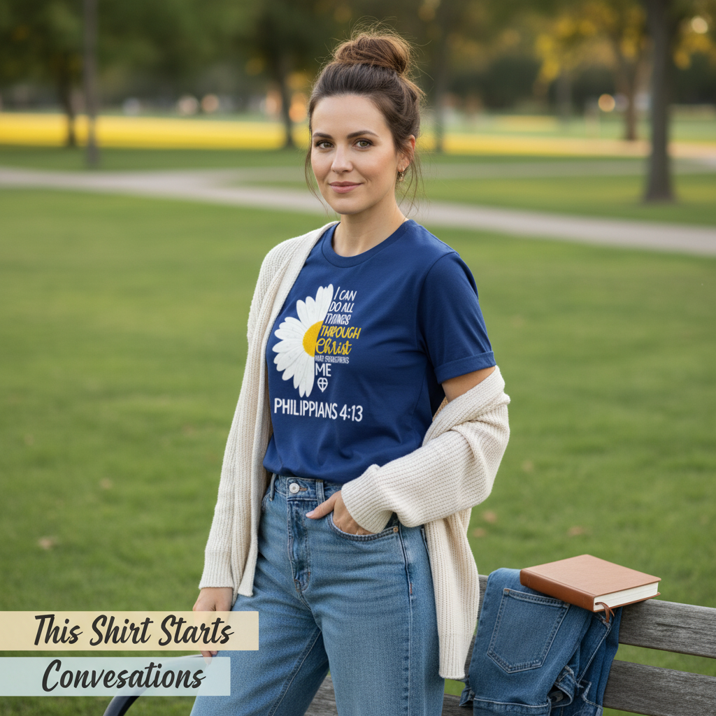 Strength in Christ Daisy T-Shirt__pair