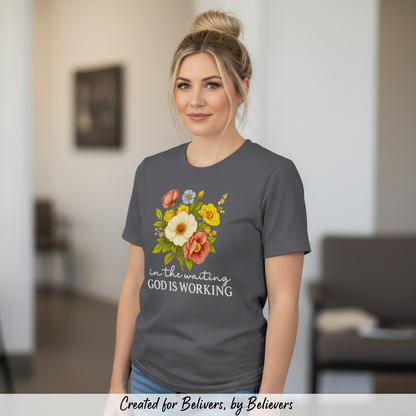 God Is Working Floral T-Shirt__space