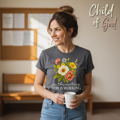 God Is Working Floral T-Shirt__lifestyle