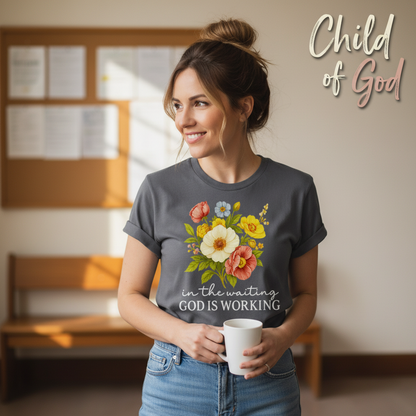 God Is Working Floral T-Shirt__lifestyle