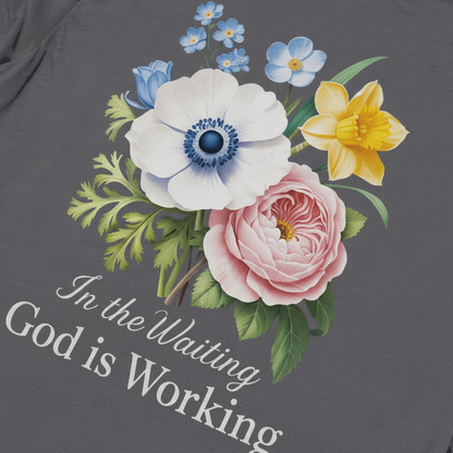 God is Working Floral T-Shirt__detail