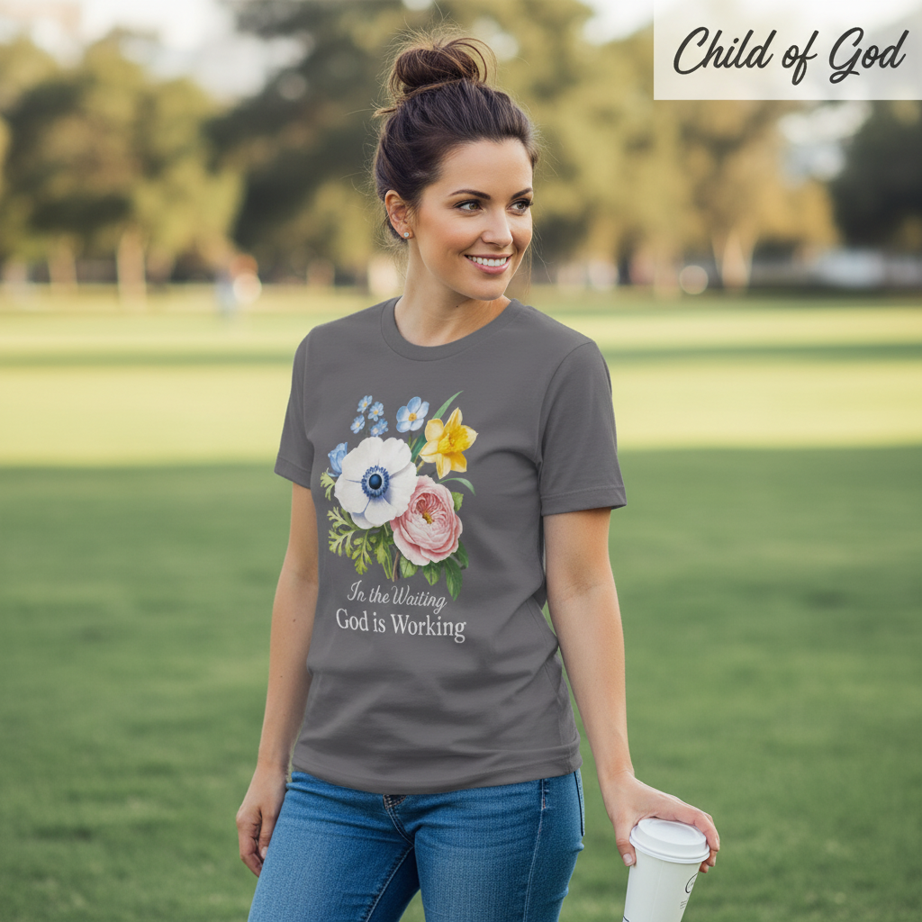 God is Working Floral T-Shirt__lifestyle