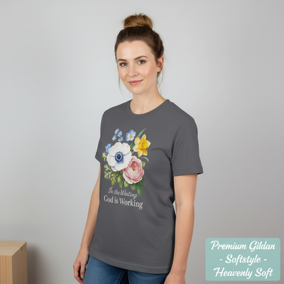 God is Working Floral T-Shirt__space