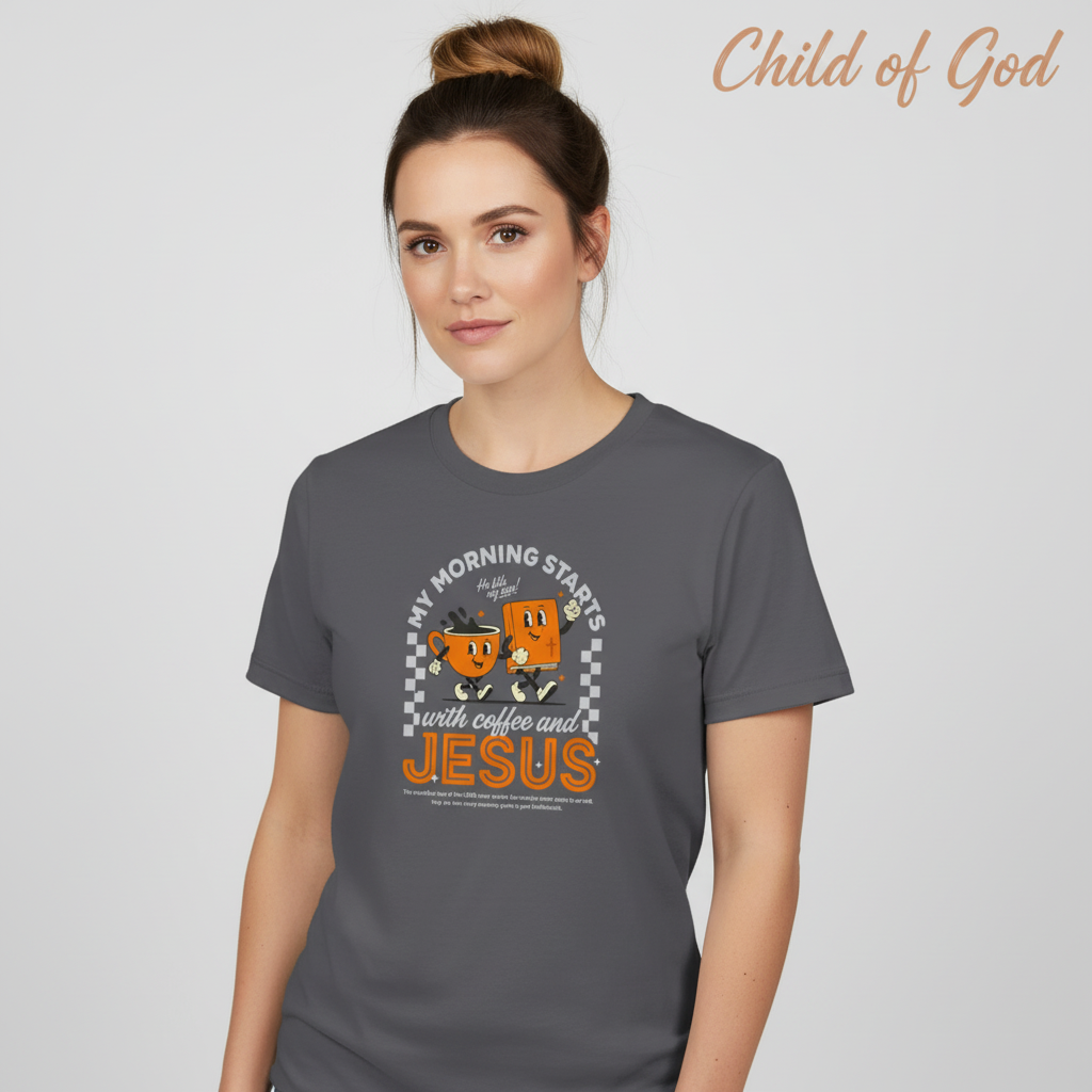 Coffee and Jesus Start My Morning T-Shirt__hero