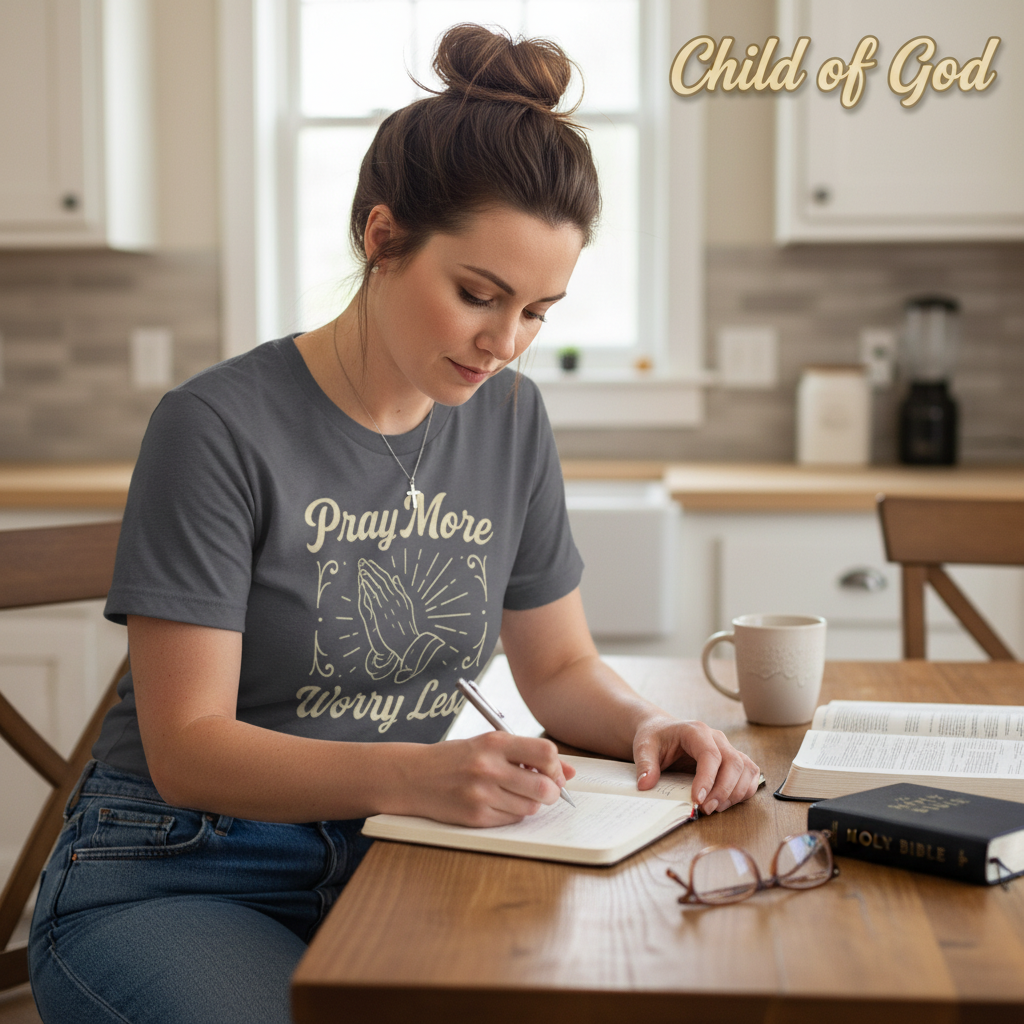 Pray More Worry Less T-Shirt__use