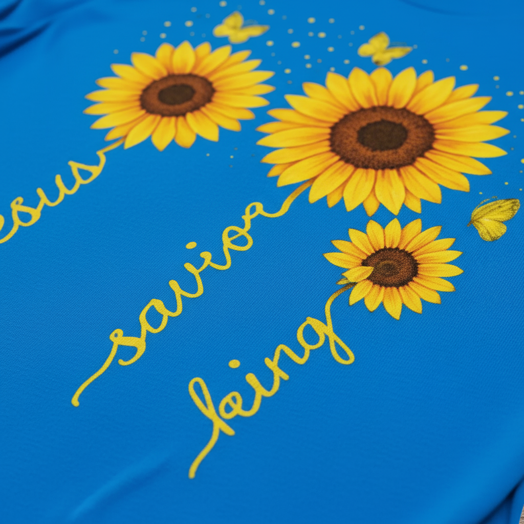 Sunflower Jesus Savior King T-Shirt__detail