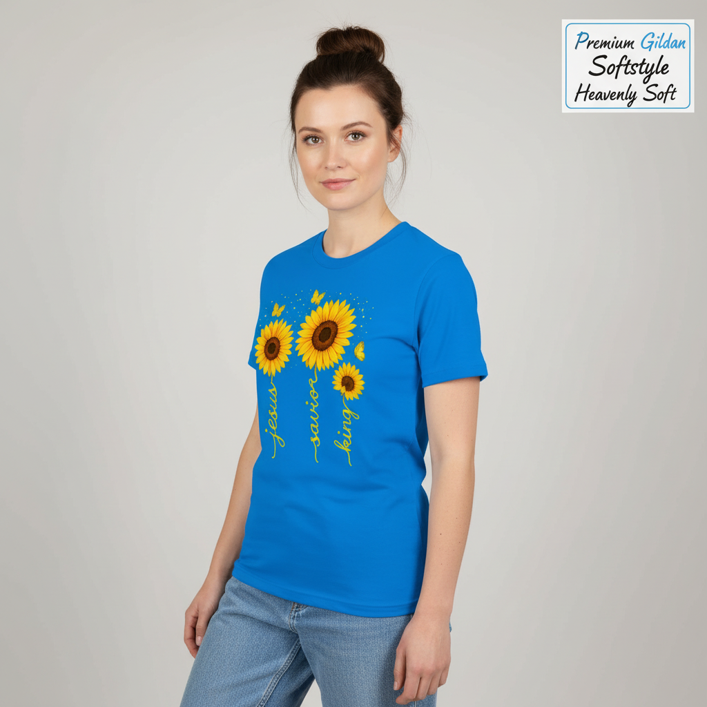 Sunflower Jesus Savior King T-Shirt__benefit