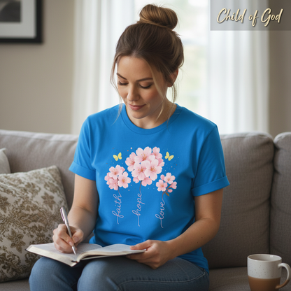 Faith Hope Love Cherry Blossom T-Shirt__use