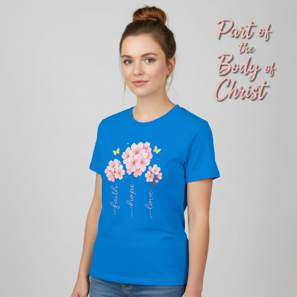 Faith Hope Love Cherry Blossom T-Shirt__hero