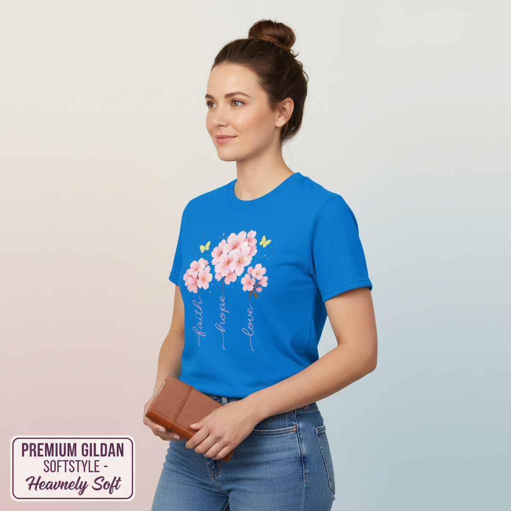 Faith Hope Love Cherry Blossom T-Shirt__benefit