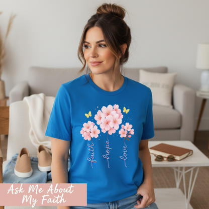 Faith Hope Love Cherry Blossom T-Shirt__pair