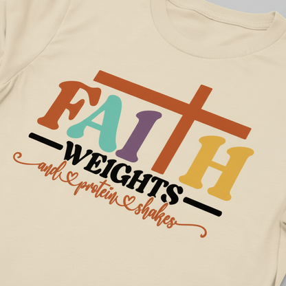 Faith and Protein Shakes T-Shirt__detail