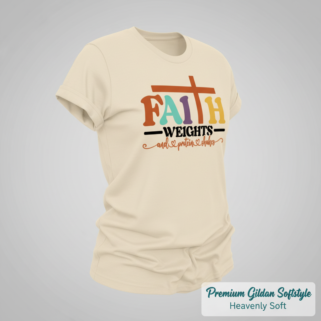 Faith and Protein Shakes T-Shirt__space