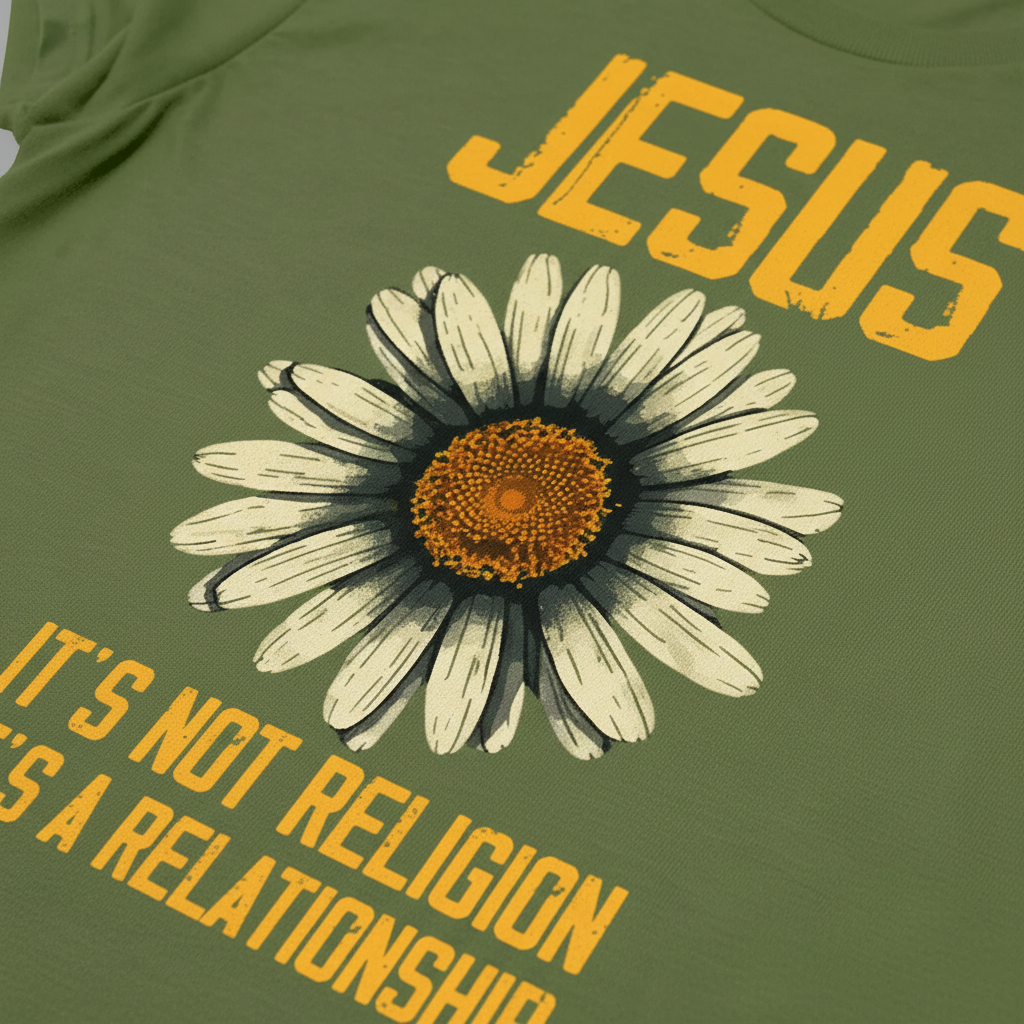 Jesus Relationship Daisy T-Shirt__detail