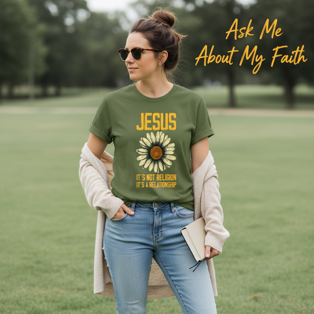 Jesus Relationship Daisy T-Shirt__pair