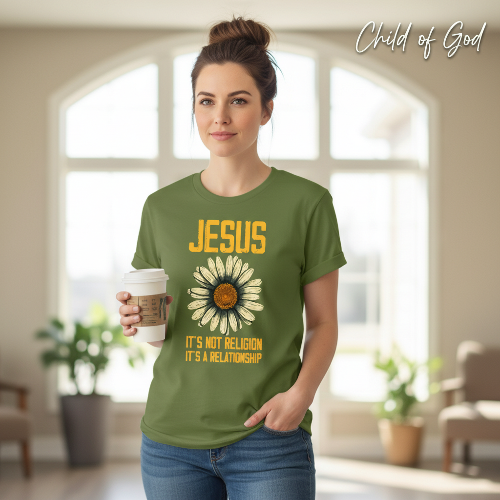 Jesus Relationship Daisy T-Shirt__lifestyle
