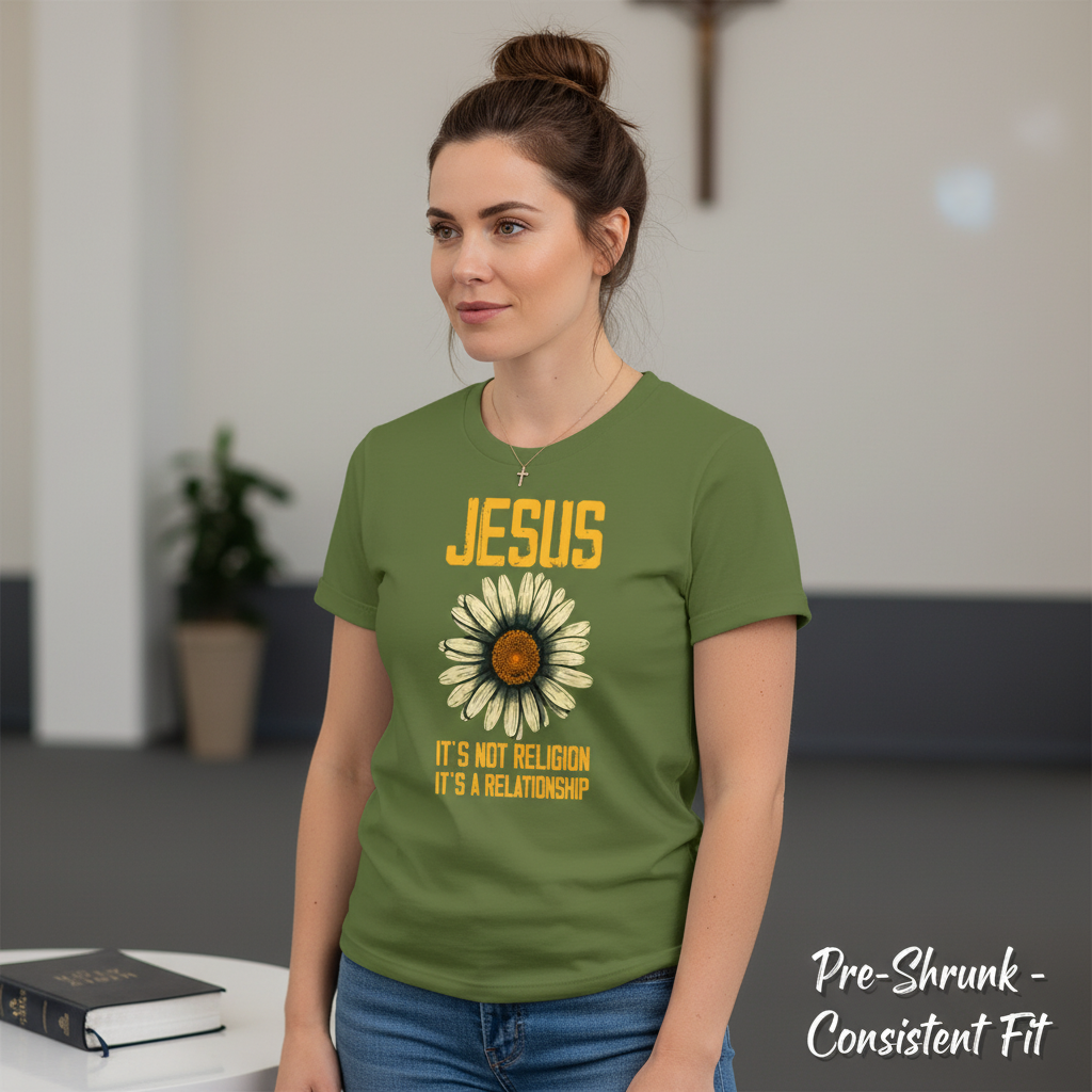 Jesus Relationship Daisy T-Shirt__space