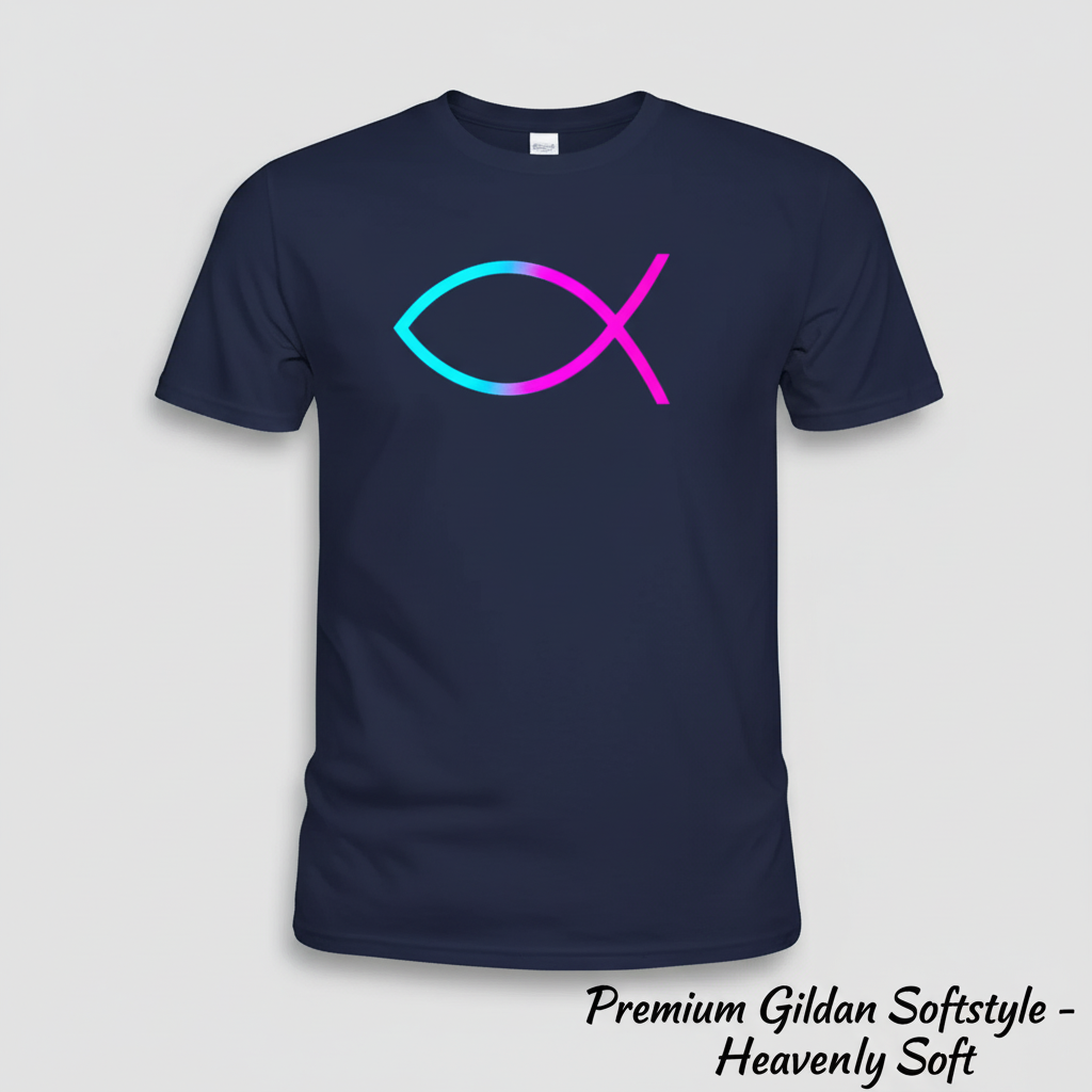 Neon Ichthys Faith T-Shirt__space
