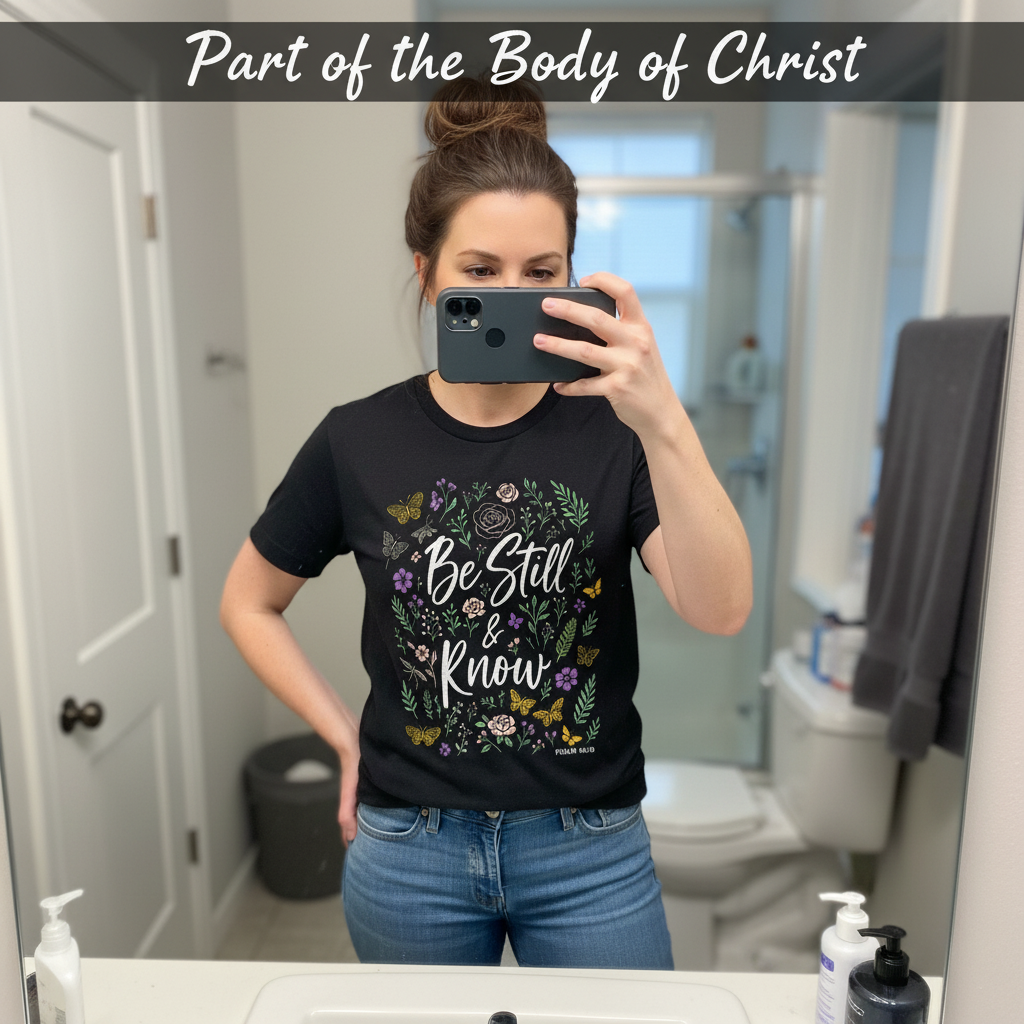 Be Still & Know T-Shirt_mirror_selfie