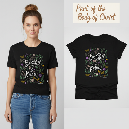Be Still & Know T-Shirt_model_flat