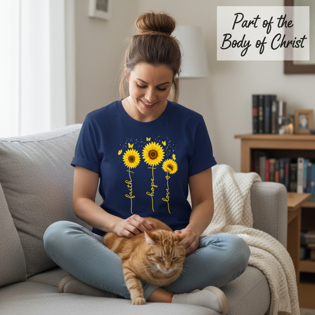Sunflower Faith Hope Love T-Shirt_pet_companion