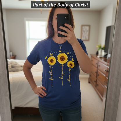 Sunflower Faith Hope Love T-Shirt_mirror_selfie