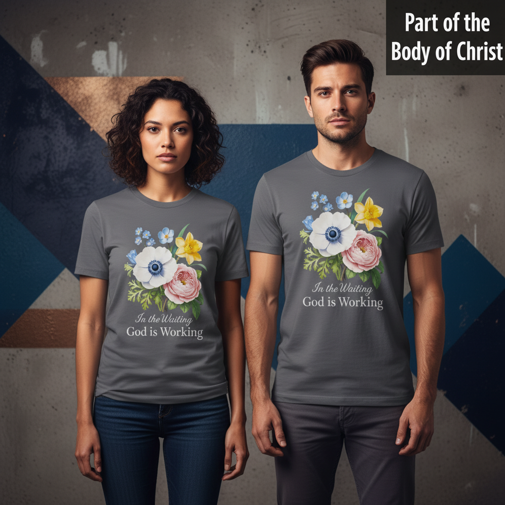 God is Working Floral T-Shirt_stoic