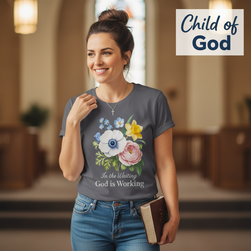 God is Working Floral T-Shirt_prop_inteact