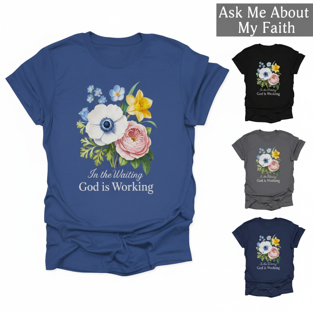 God is Working Floral T-Shirt_color_hero