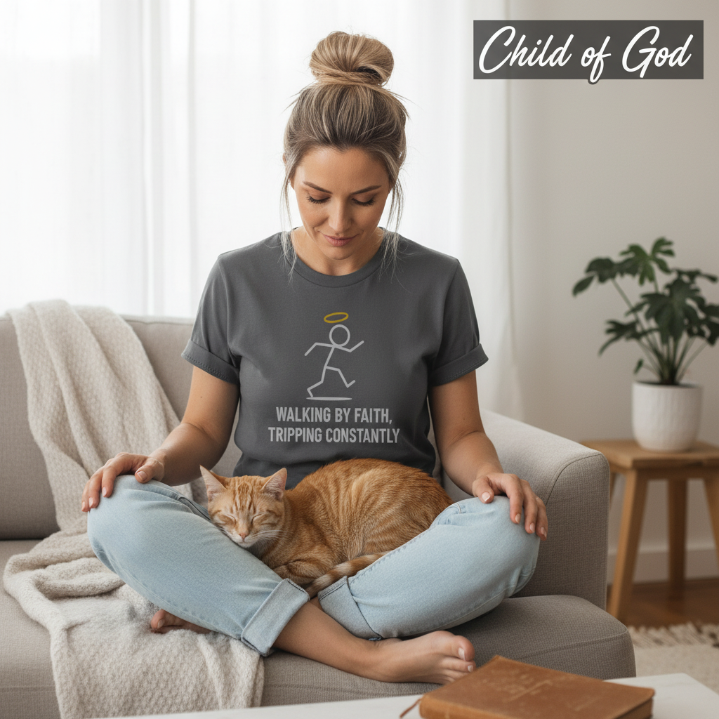 Walking by Faith T-Shirt_pet_companion