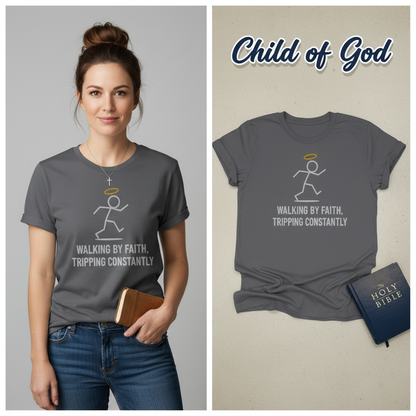 Walking by Faith T-Shirt_model_flat