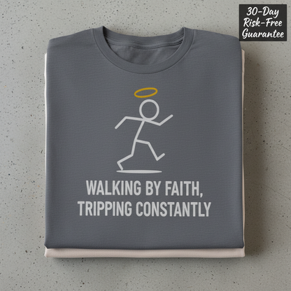 Walking by Faith T-Shirt_stacked_flatlay