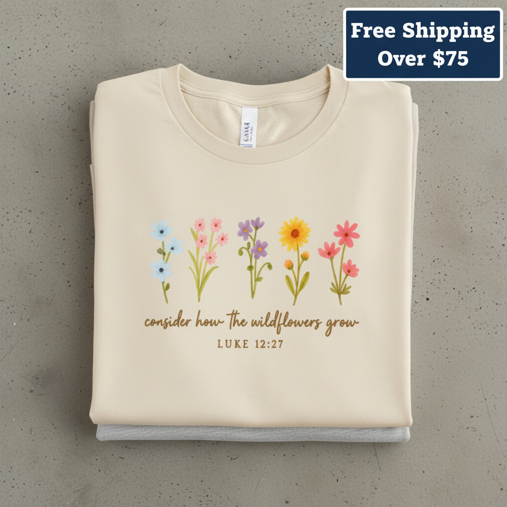 Wildflower Grace T-Shirt_stacked_flatlay