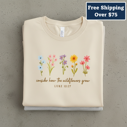 Wildflower Grace T-Shirt_stacked_flatlay