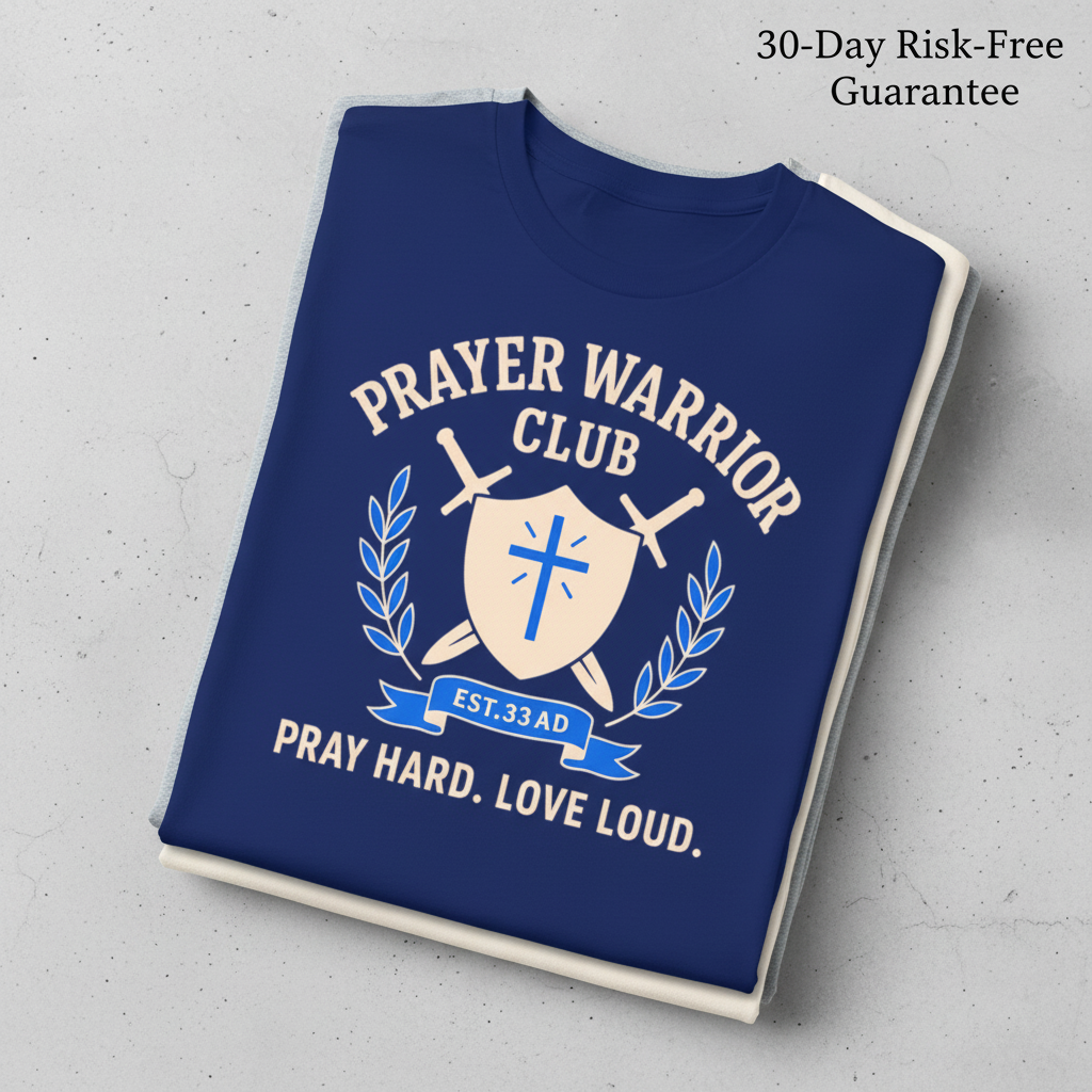 Prayer Warrior Club T-Shirt_stacked_flatlay