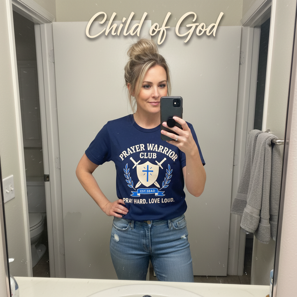 Prayer Warrior Club T-Shirt_mirror_selfie