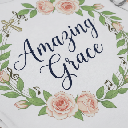 Amazing Grace Floral Wreath T-Shirt__detail