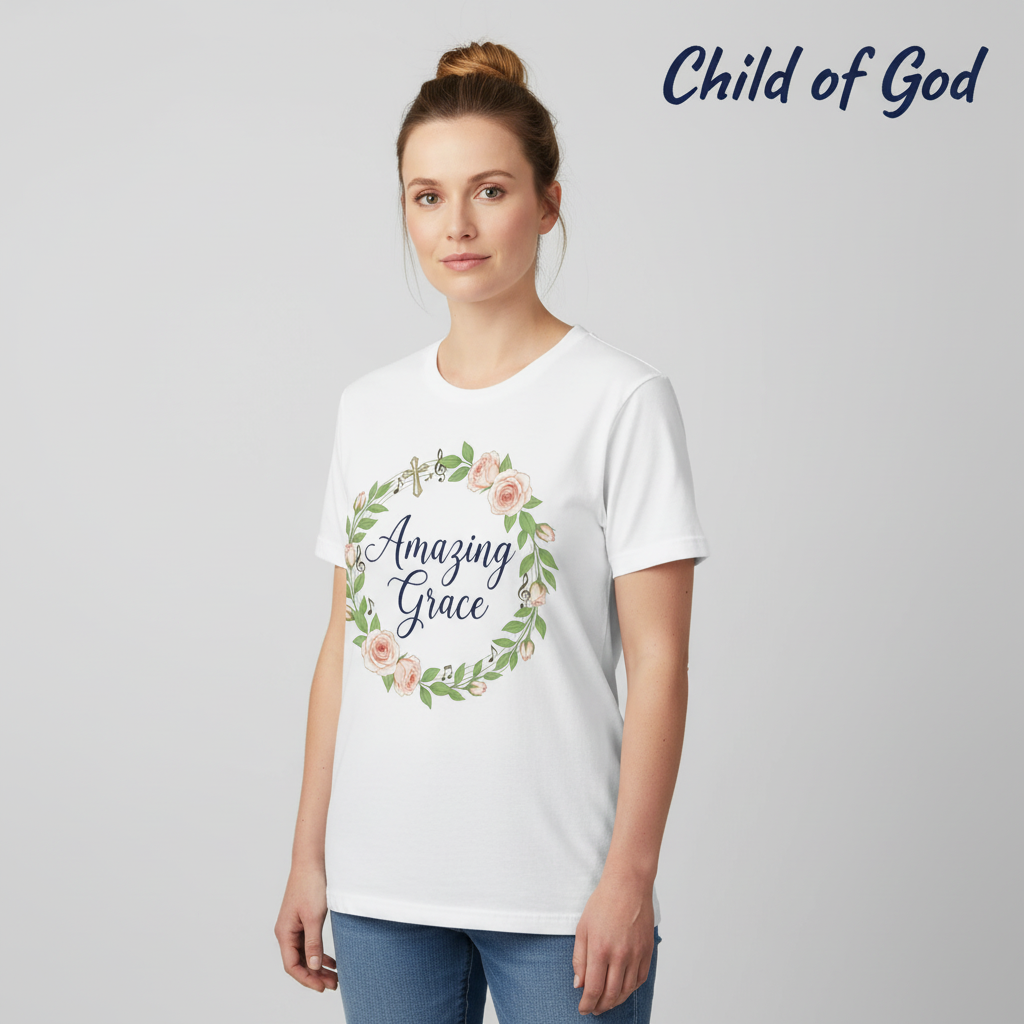 Amazing Grace Floral Wreath T-Shirt__hero