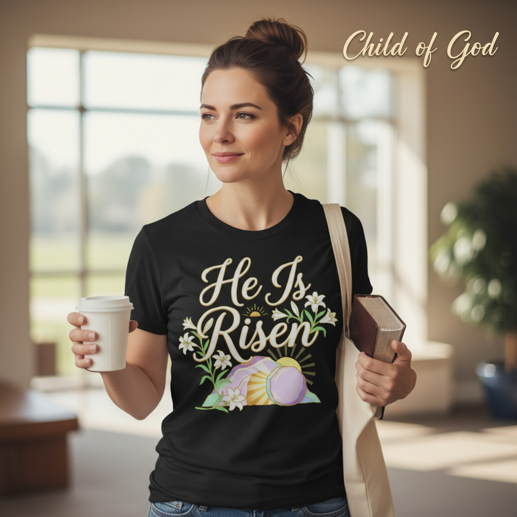 He Is Risen T-Shirt__lifestyle