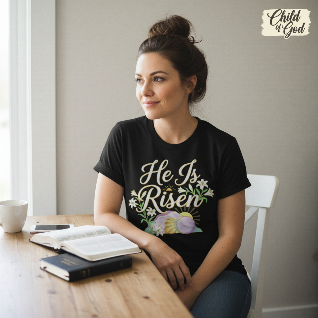 He Is Risen T-Shirt__use