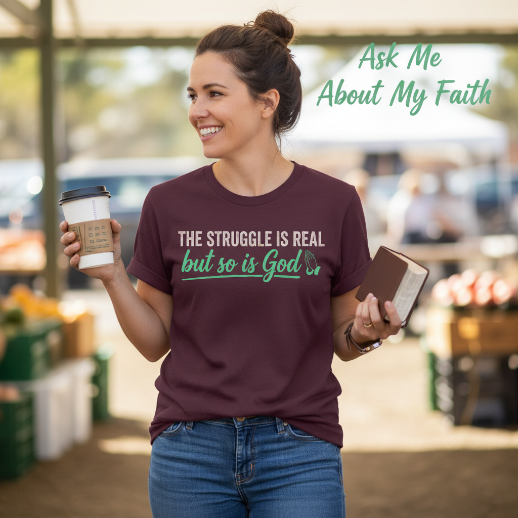 The Struggle Is Real But So Is God T-Shirt__use
