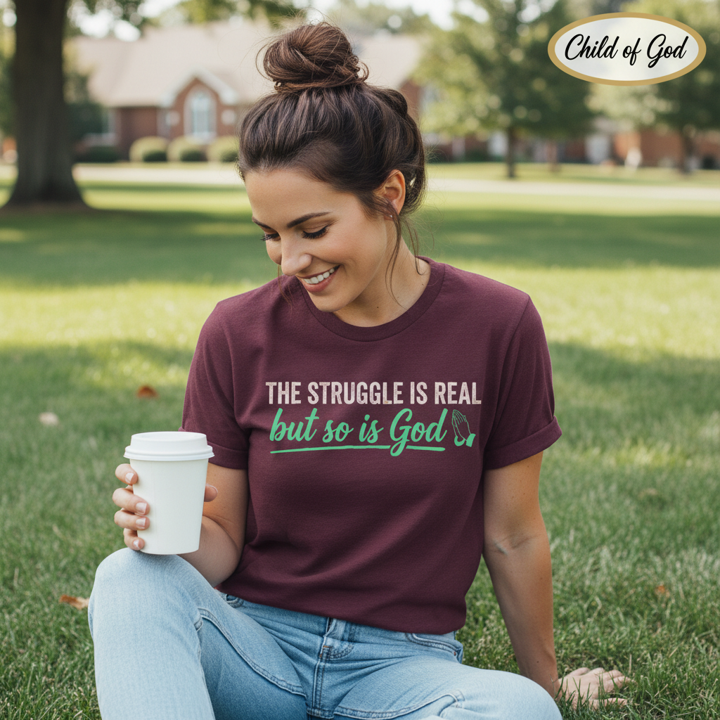 The Struggle Is Real But So Is God T-Shirt__lifestyle