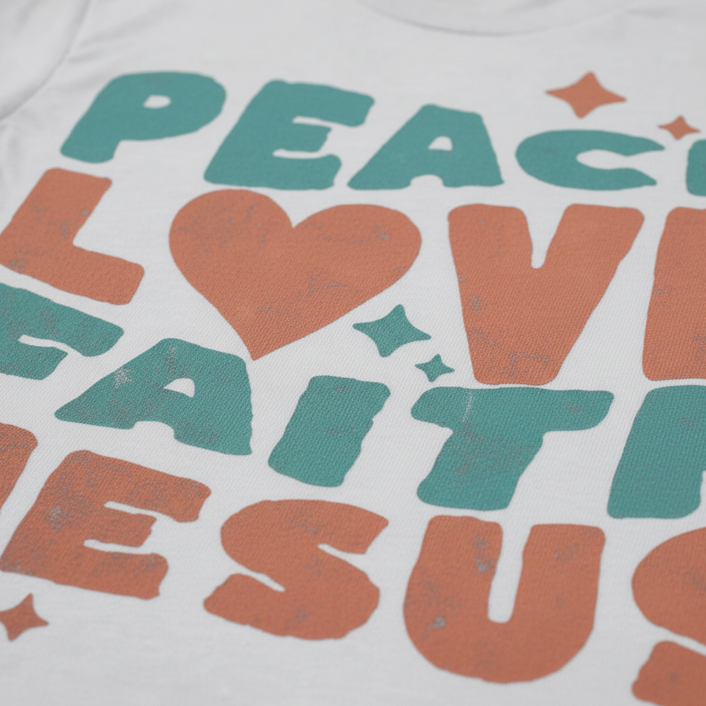 Peace Love Faith Jesus T-Shirt__detail