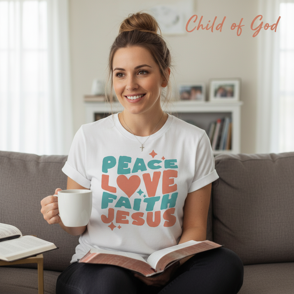 Peace Love Faith Jesus T-Shirt__use