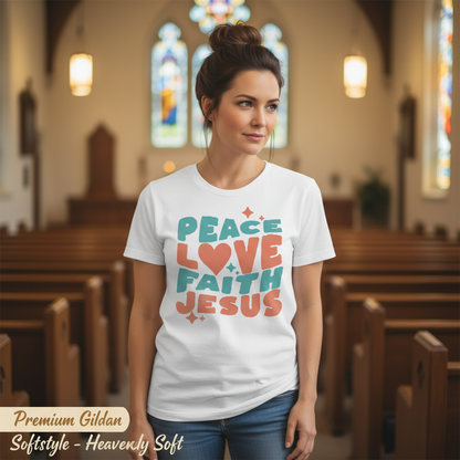 Peace Love Faith Jesus T-Shirt__space