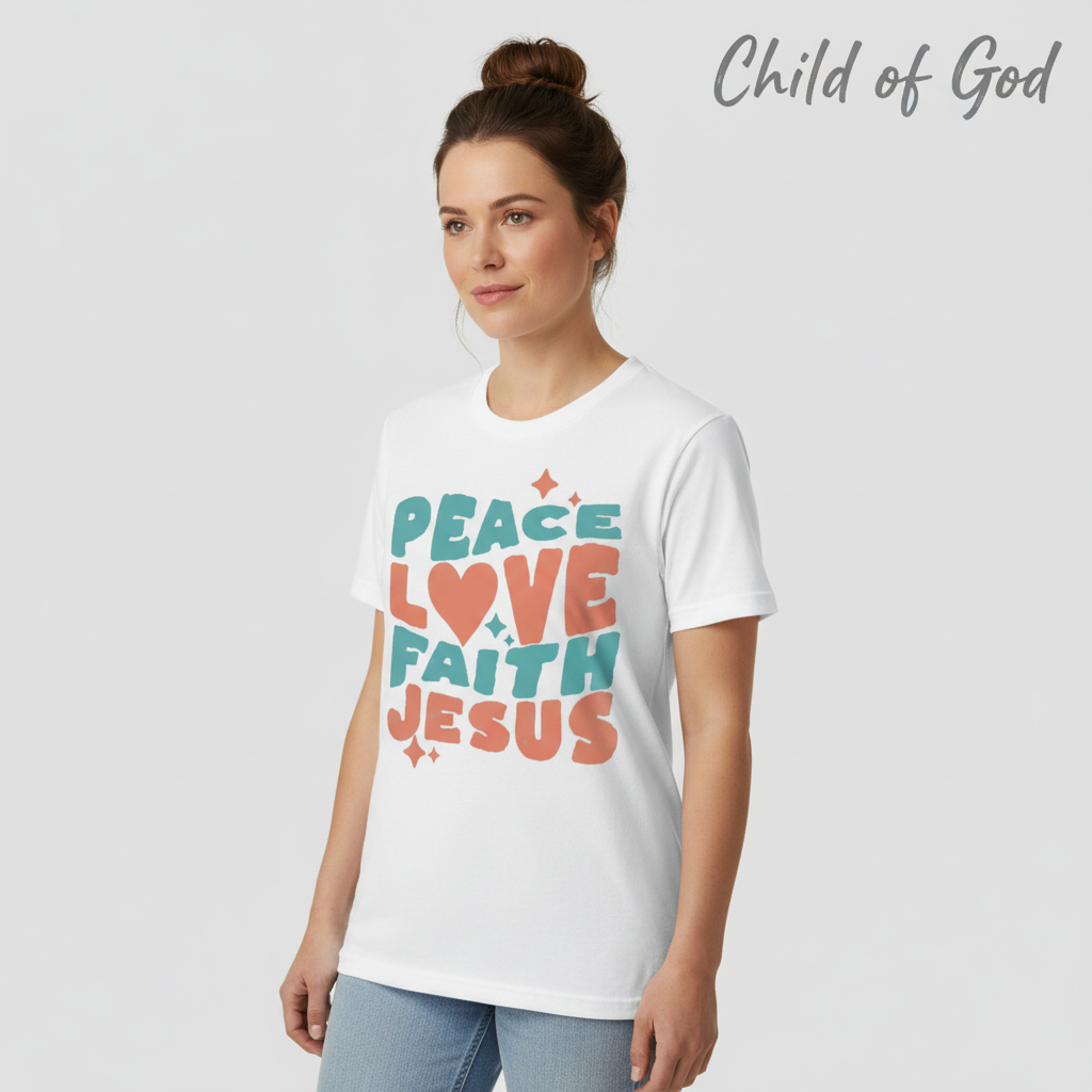 Peace Love Faith Jesus T-Shirt__hero