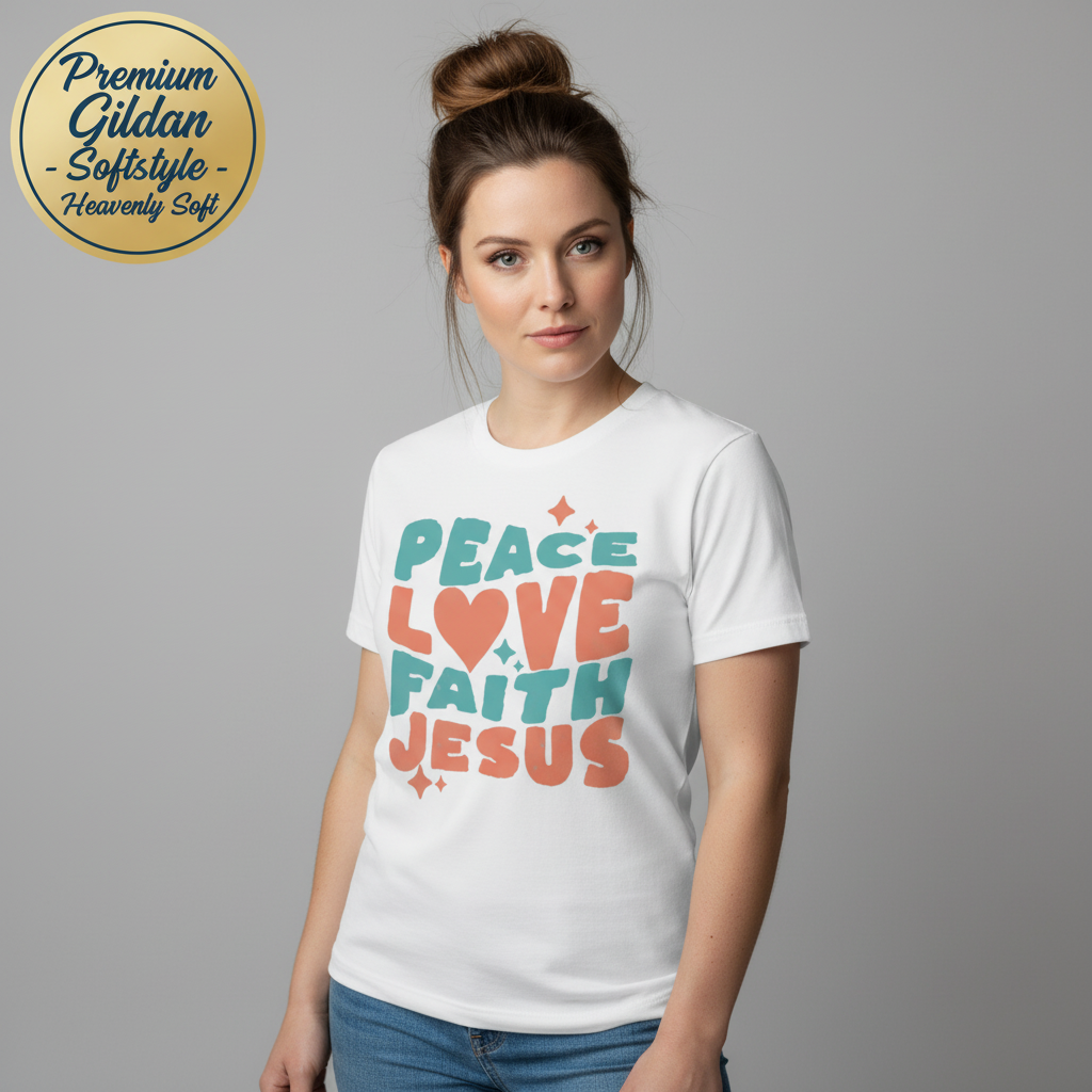Peace Love Faith Jesus T-Shirt__benefit