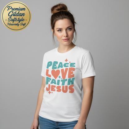 Peace Love Faith Jesus T-Shirt__benefit