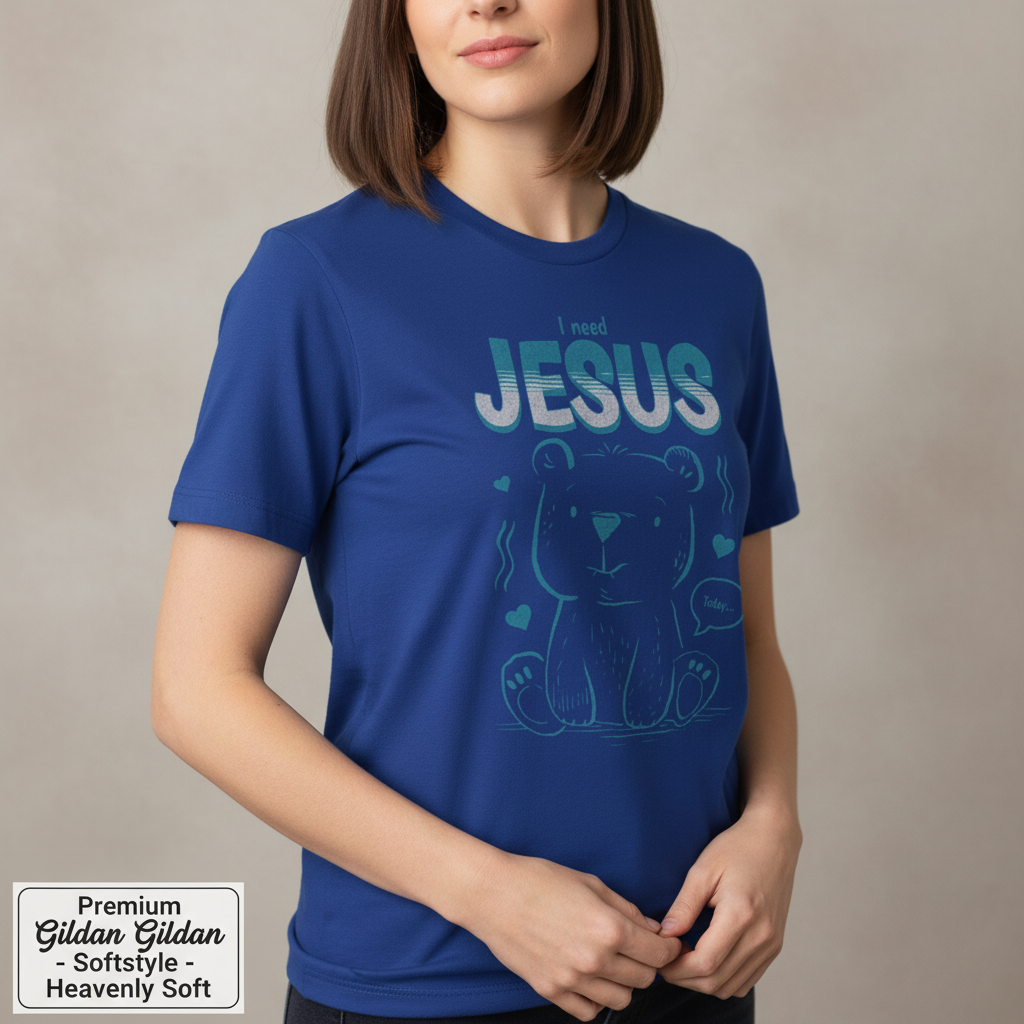 I Need Jesus Bear T-Shirt__space