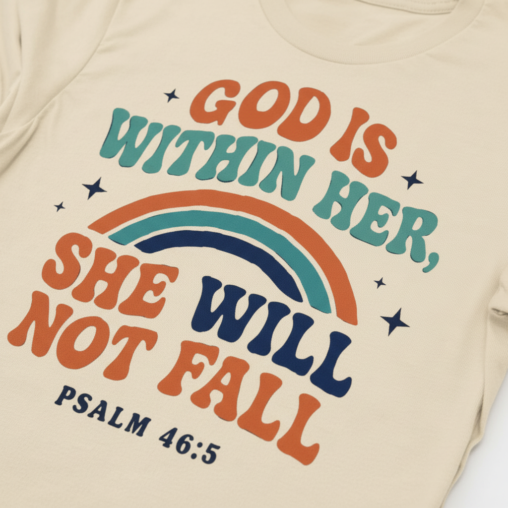 She Will Not Fall T-Shirt__detail